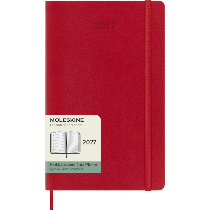 Kalender 12M Weekly Notebook 2027 Softcover Large Red in der Gruppe Papier & Blöcke / Kalender und Terminkalender / 12 Monate Tageskalender bei Pen Store (137456)