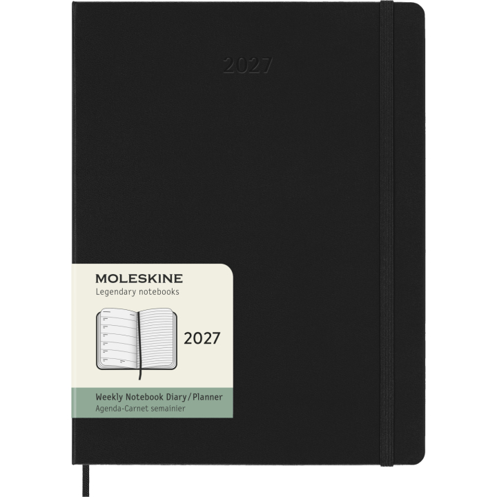 Kalender 12M Weekly Notebook 2027 Hardcover XL Black  in der Gruppe Papier & Blöcke / Kalender und Terminkalender / 12 Monate Tageskalender bei Pen Store (137466)