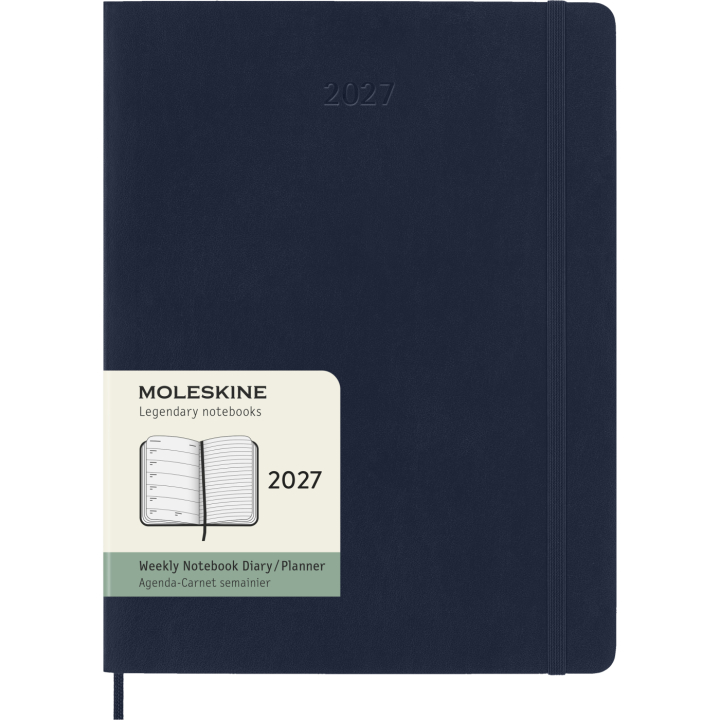Kalender 12M Weekly Notebook 2027 Softcover XL Sapphire Blue in der Gruppe Papier & Blöcke / Kalender und Terminkalender / 12 Monate Tageskalender bei Pen Store (137469)