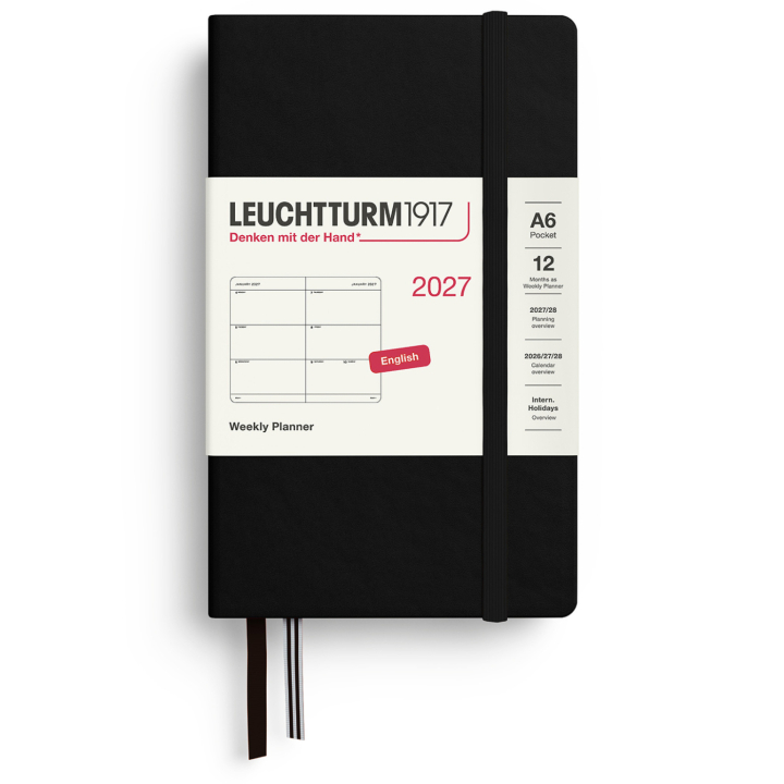 Kalender Weekly Planner 2027 A6 Black in der Gruppe Papier & Blöcke / Kalender und Terminkalender / 12 Monate Tageskalender bei Pen Store (137479)