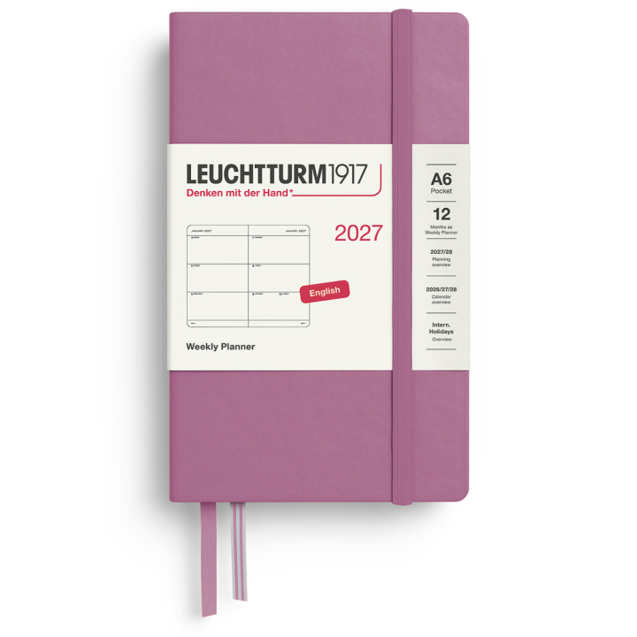 Kalender Weekly Planner 2027 A6 Dusty Rose in der Gruppe Papier & Blöcke / Kalender und Terminkalender / 12 Monate Tageskalender bei Pen Store (137480)