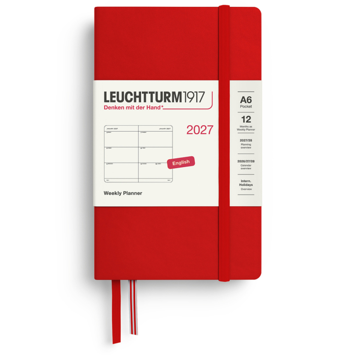 Kalender Weekly Planner 2027 A6 Cherry in der Gruppe Papier & Blöcke / Kalender und Terminkalender / 12 Monate Tageskalender bei Pen Store (137481)