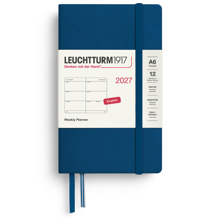 Kalender Weekly Planner 2027 A6 Indigo in der Gruppe Papier & Blöcke / Kalender und Terminkalender / 12 Monate Tageskalender bei Pen Store (137485)