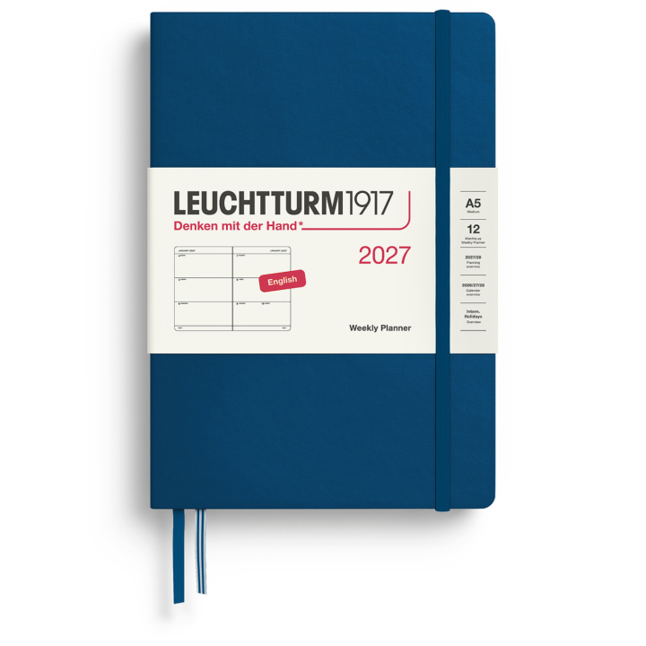 Kalender Weekly Planner 2027 A5 Indigo in der Gruppe Papier & Blöcke / Kalender und Terminkalender / 12 Monate Tageskalender bei Pen Store (137492)