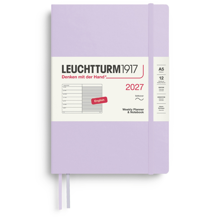 Kalender Weekly Planner & Notebook 2027 A5 Soft Cover Lilac in der Gruppe Papier & Blöcke / Kalender und Terminkalender / 12 Monate Tageskalender bei Pen Store (137494)