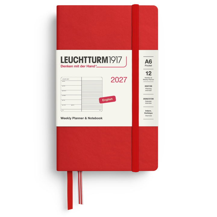 Kalender Weekly Planner & Notebook 2027 A6 Cherry in der Gruppe Papier & Blöcke / Kalender und Terminkalender / 12 Monate Tageskalender bei Pen Store (137507)