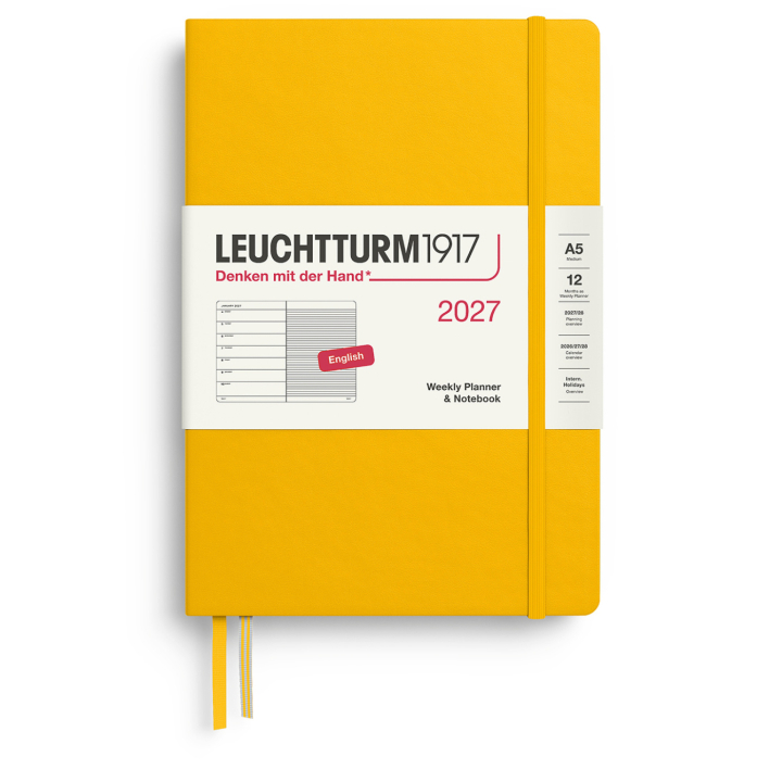 Kalender Weekly Planner & Notebook 2027 A5 Sunflower in der Gruppe Papier & Blöcke / Kalender und Terminkalender / 12 Monate Tageskalender bei Pen Store (137518)