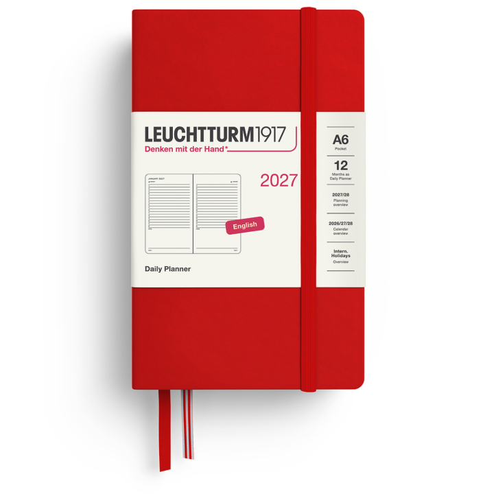 Kalender Daily Planner 2027 A6 Cherry in der Gruppe Papier & Blöcke / Kalender und Terminkalender / 12 Monate Tageskalender bei Pen Store (137534)