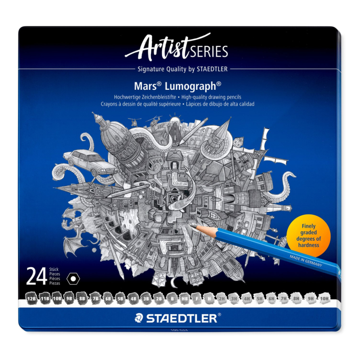 Mars Lumograph 24-er Set in der Gruppe Künstlerbedarf / Buntstifte und Bleistifte / Grafit- und Bleistifte bei Pen Store (137591)