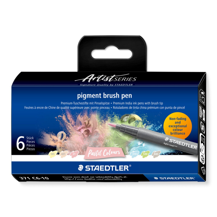 Pigment Arts Brush Pen 6-er Set Pastel in der Gruppe Stifte / Künstlerstifte / Pinselstifte bei Pen Store (137611)
