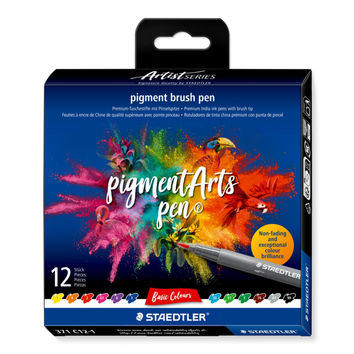 Pigment Arts Brush Pen 12-er Set Basic in der Gruppe Stifte / Künstlerstifte / Pinselstifte bei Pen Store (137620)