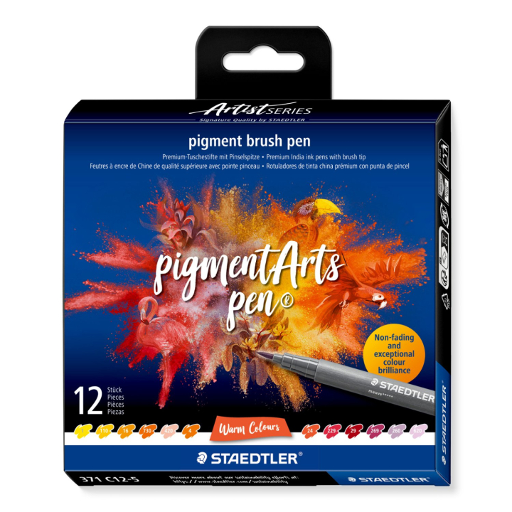Pigment Arts Brush Pen 12-er Set Warm in der Gruppe Stifte / Künstlerstifte / Pinselstifte bei Pen Store (137624)