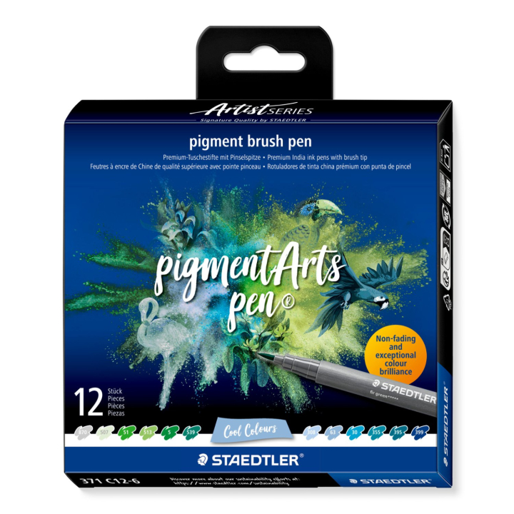 Pigment Arts Brush Pen 12-er Set Cool in der Gruppe Stifte / Künstlerstifte / Pinselstifte bei Pen Store (137625)