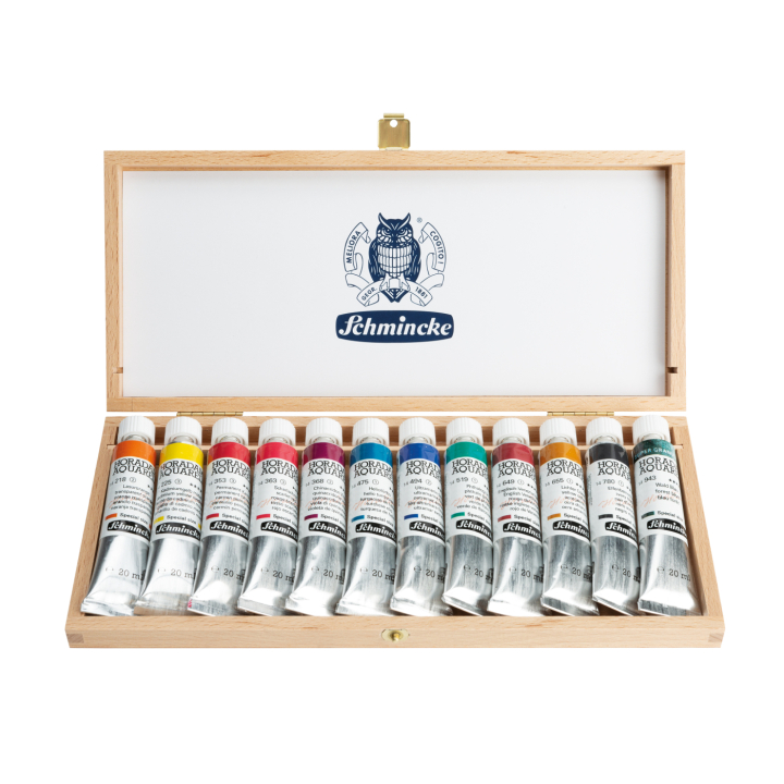 Horadam Aquarell Wood 20 ml 12-set in der Gruppe Künstlerbedarf / Künstlerfarben / Aquarell / Aquarellfarbe in der Tube bei Pen Store (137790)