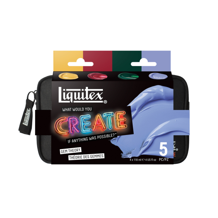 Acrylfarbe Basics Gem Theory Set 4 x 118 ml in der Gruppe Künstlerbedarf / Künstlerfarben / Acrylfarbe bei Pen Store (137832)