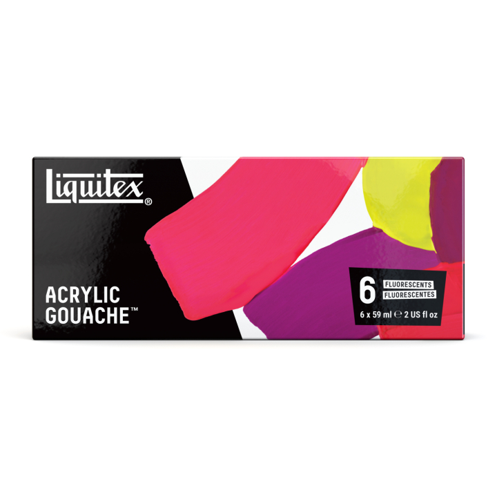 Gouachefarbe Fluorescent Set 6x59 ml in der Gruppe Künstlerbedarf / Künstlerfarben / Gouache bei Pen Store (137842)