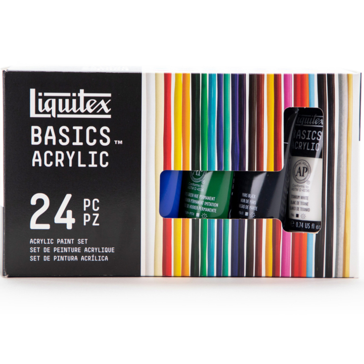 Acrylfarbe Basics Set 24x22 ml in der Gruppe Künstlerbedarf / Künstlerfarben / Acrylfarbe bei Pen Store (137849)