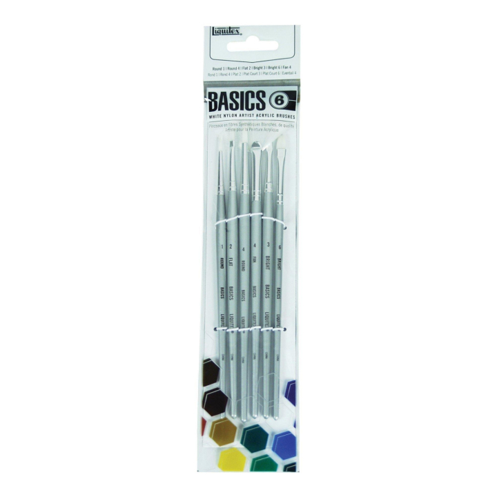 Synthetikpinsel Acryl Short Handle 6er-Set in der Gruppe Künstlerbedarf / Pinsel / Synthetische Pinsel bei Pen Store (137853)