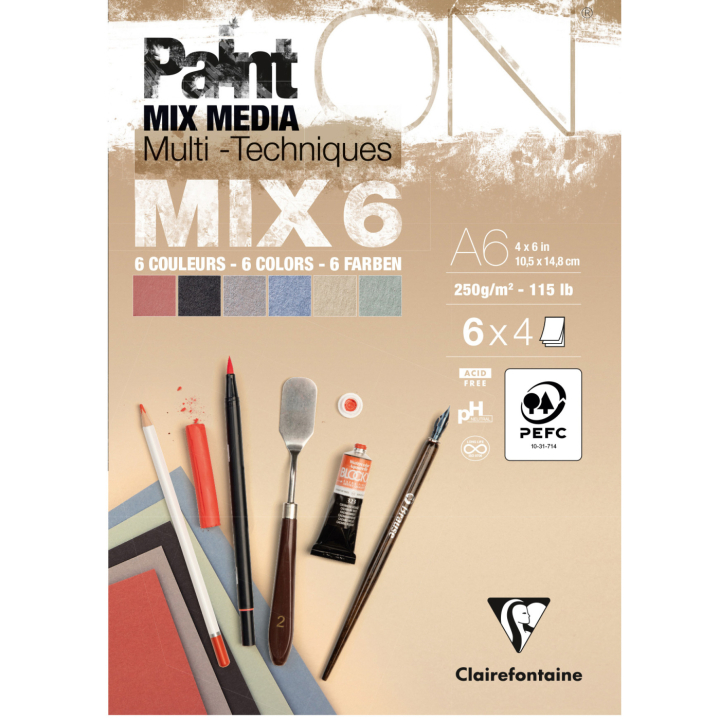 Paint'ON Multi-Technik Mix6 A6 in der Gruppe Papier & Blöcke / Künstlerblöcke / Mischtechnikblock bei Pen Store (137962)