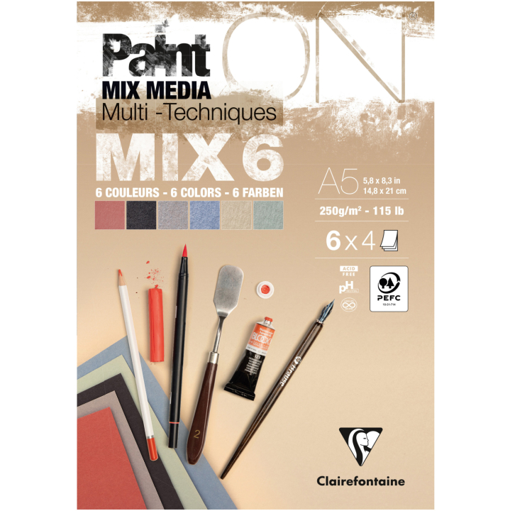 Paint'ON Multi-Technik Mix6 A5 in der Gruppe Papier & Blöcke / Künstlerblöcke / Mischtechnikblock bei Pen Store (137963)