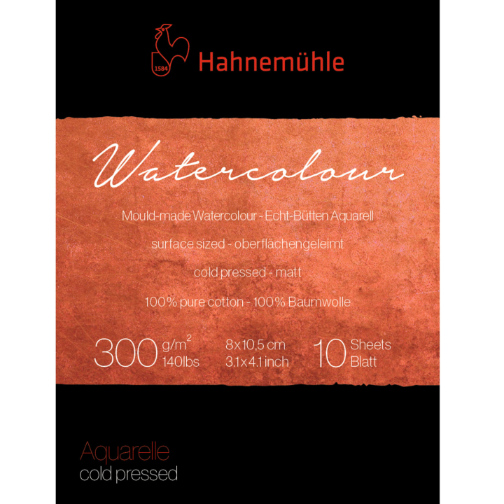 Aquarellpapier 300g Cold Pressed 8x10,5 cm in der Gruppe Papier & Blöcke / Künstlerblöcke / Aquarellpapier bei Pen Store (137996)