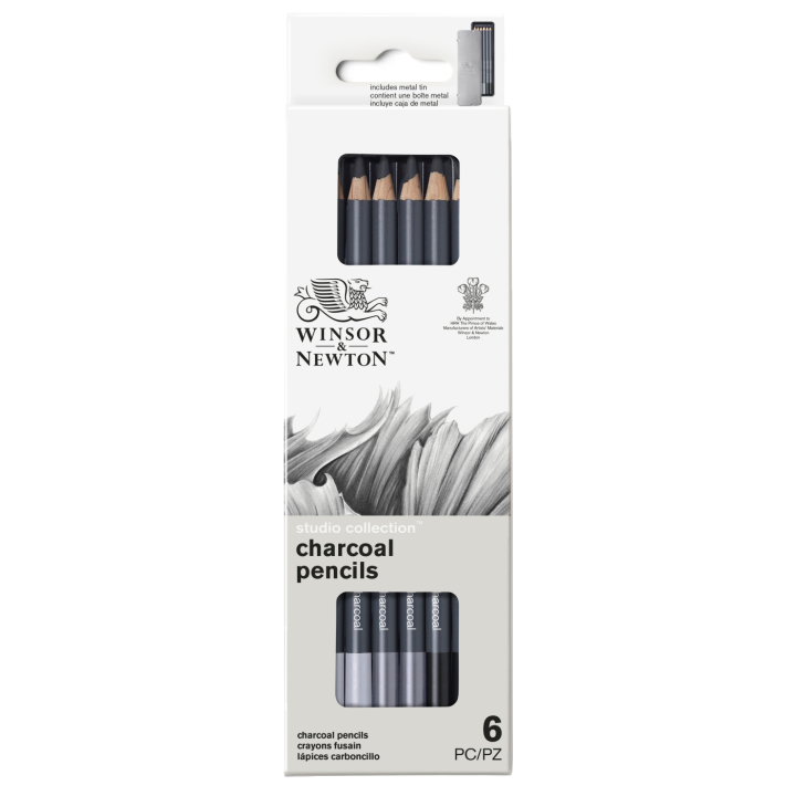Studio Collection Skizzenstifte 6-teilig in der Gruppe Künstlerbedarf / Buntstifte und Bleistifte / Kohlestifte und Zeichenkohle bei Pen Store (138034)