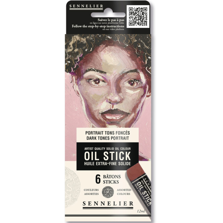 Oil Stick Mini 6er-Set Dark tones Portrait in der Gruppe Künstlerbedarf / Buntstifte und Bleistifte / Ölkreiden bei Pen Store (138058)