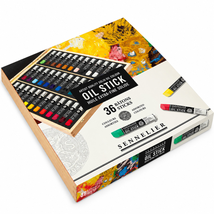 Oil Stick Holzschachtel 36er-Set in der Gruppe Künstlerbedarf / Buntstifte und Bleistifte / Ölkreiden bei Pen Store (138095)