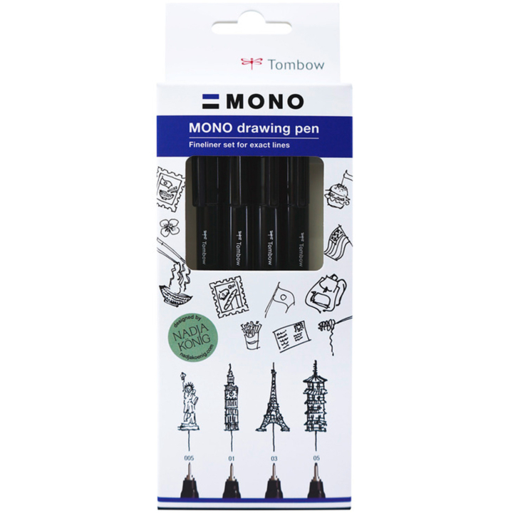 Fineliner MONO Drawing Bold 4er-Set in der Gruppe Stifte / Schreiben / Fineliner bei Pen Store (138133)
