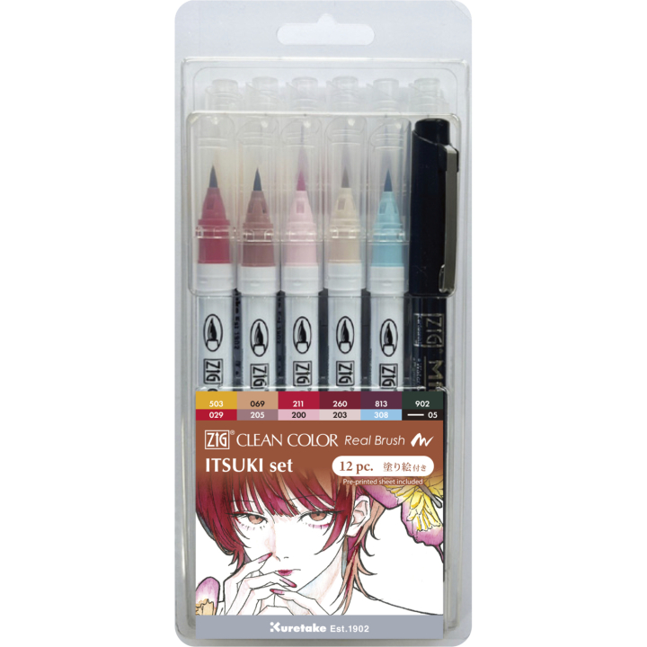 Clean Color Real Brush 12er-Set Itsuki colors in der Gruppe Stifte / Künstlerstifte / Pinselstifte bei Pen Store (138138)