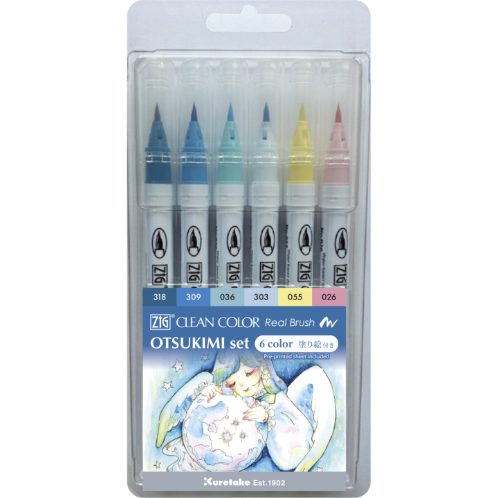 Clean Color Real Brush 6er-Set Otsukimi colors in der Gruppe Stifte / Künstlerstifte / Pinselstifte bei Pen Store (138141)