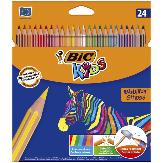 Kids Evolution Stripes Buntstifte 24er-Set (ab 5 Jahren)