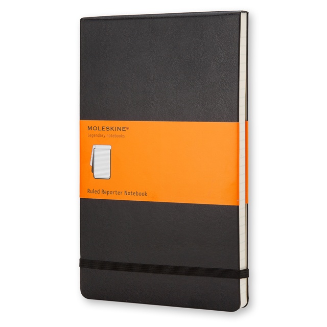 Reporter Hardcover Notebook Pocket Black Ruled