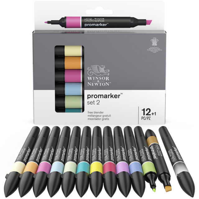 ProMarker 12er-Set + Blender (Set 2)