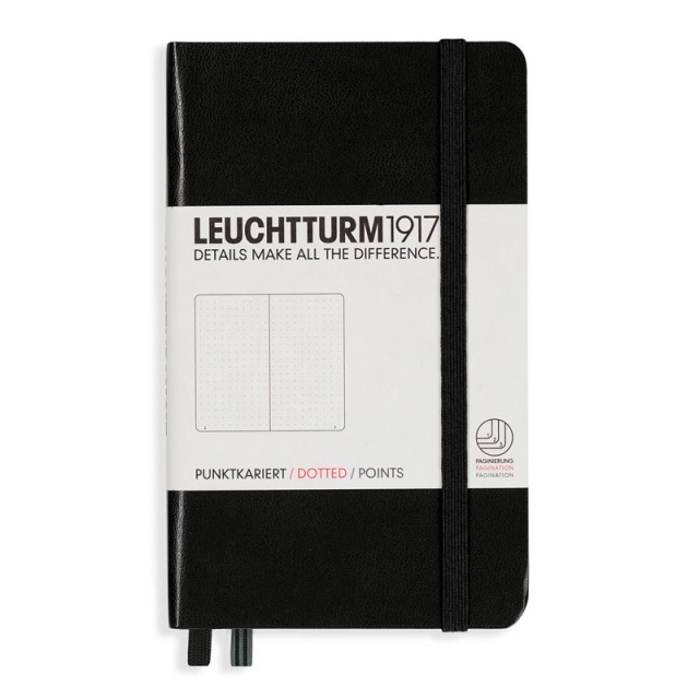 Notizbuch A6 Taschenformat gepunktet Schwarz