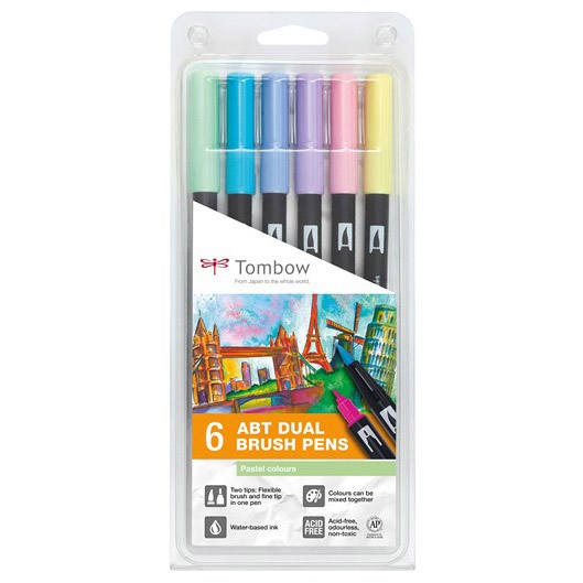 ABT Dual Brush Stift 6er-Set Pastel