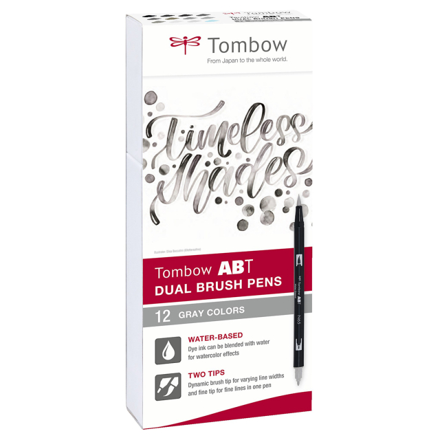 ABT Dual Brush Stift 12er-Set Grey