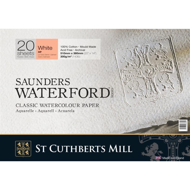 Saunders Waterford Aquarellpapier White HP 51x36 cm 300g