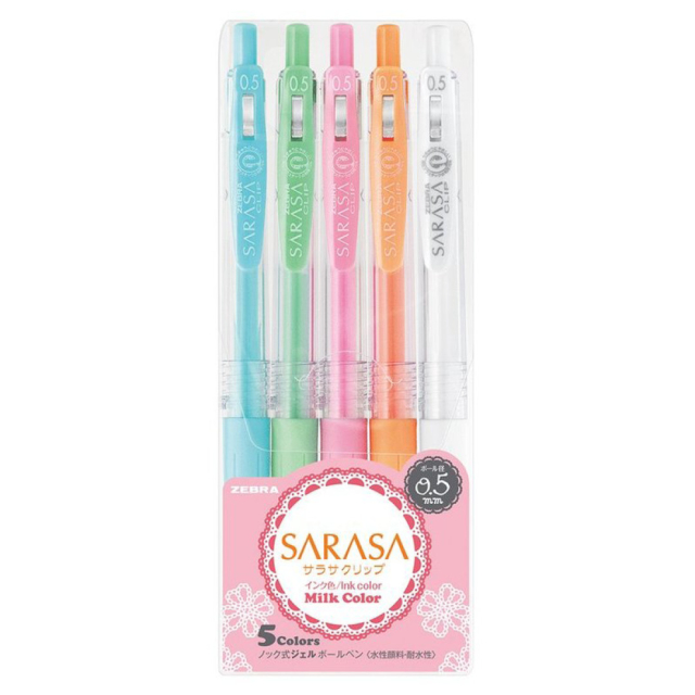 Sarasa Clip Milky 5er-Pack