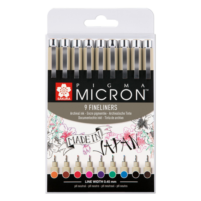 Pigma Micron Fineliner Color 9er-Pack