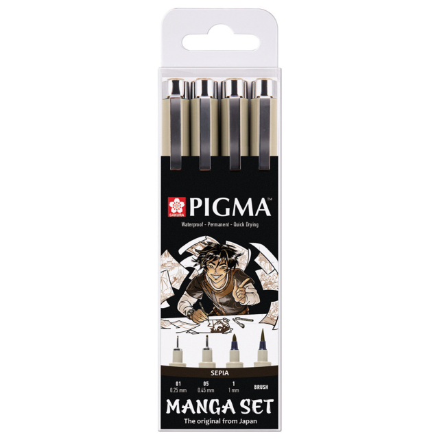 Pigma Sepia Manga 4er-Set