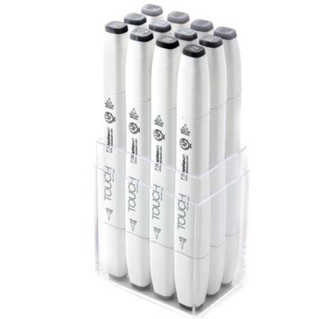 Touch Twin Brush Marker, 12er-Set, Cool Grey