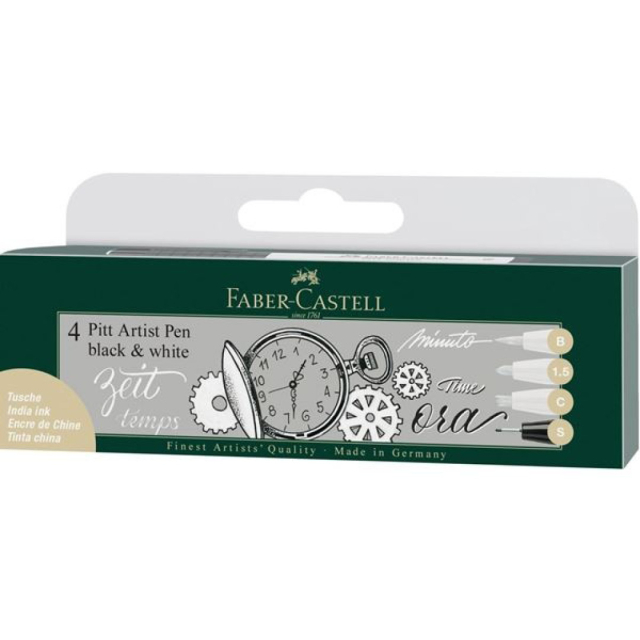 PITT Artist Pens 4er-Set Black & White