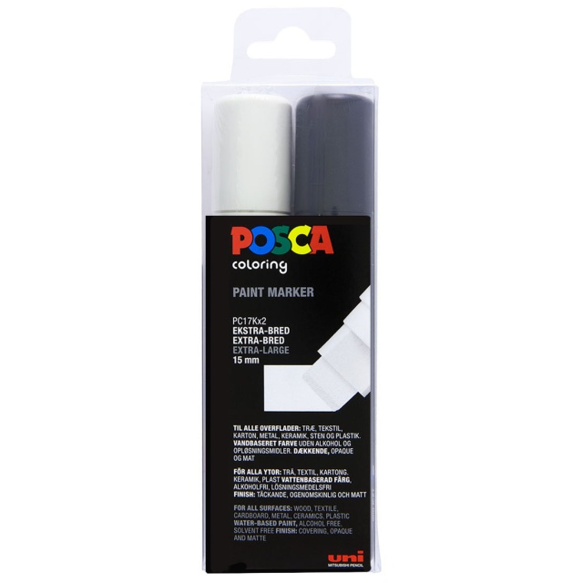 Posca PC-17K Black/White-Set