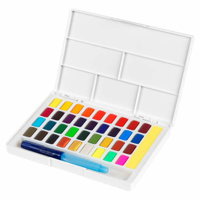 Aquarell-Set 36 Farben + Wasserpinsel
