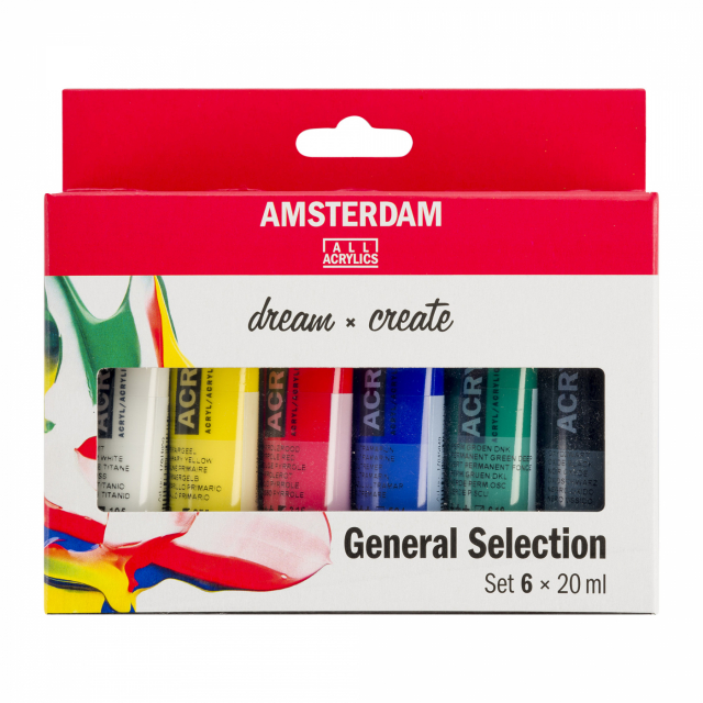 Amsterdam Acrylfarbe General Selection Set 6 × 20 ml