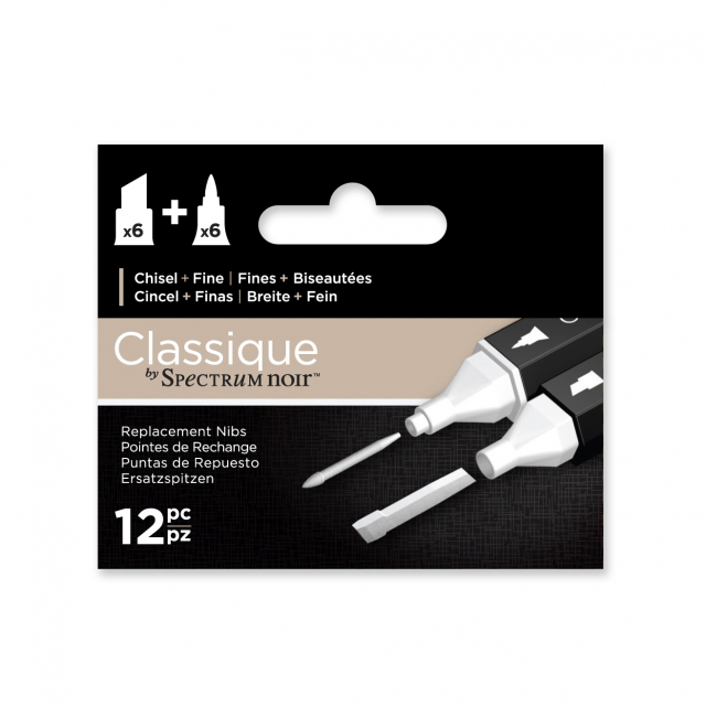 Spare Nibs Chisel + Fine 12er-Set
