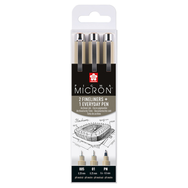 Pigma Micron Fineliner 3er-Set Thin
