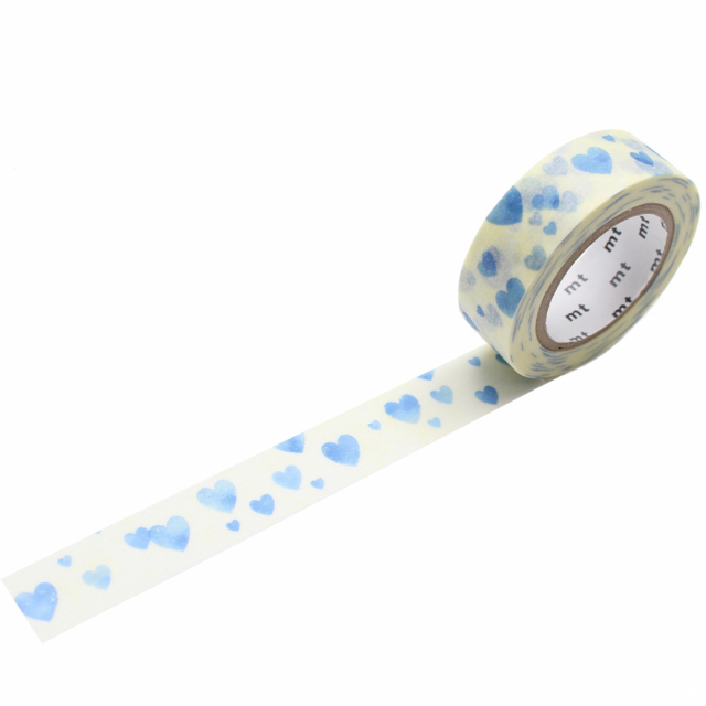 Washi-Tape Heart Stamp Blue