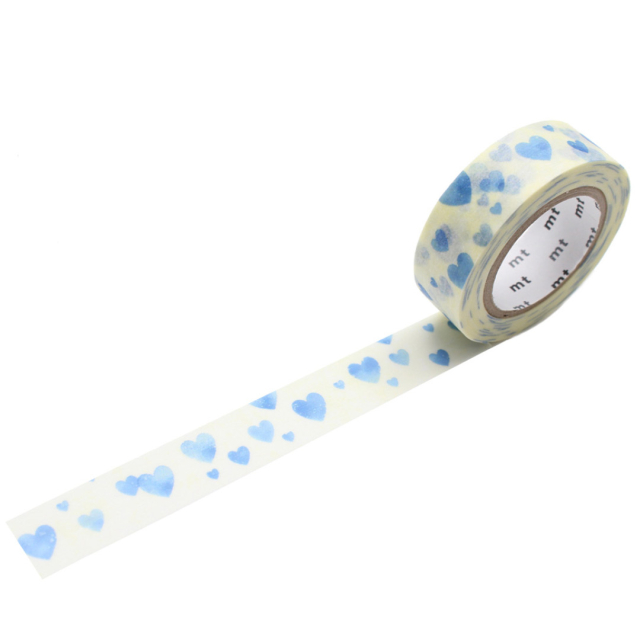 Washi-Tape Heart Stamp Blue